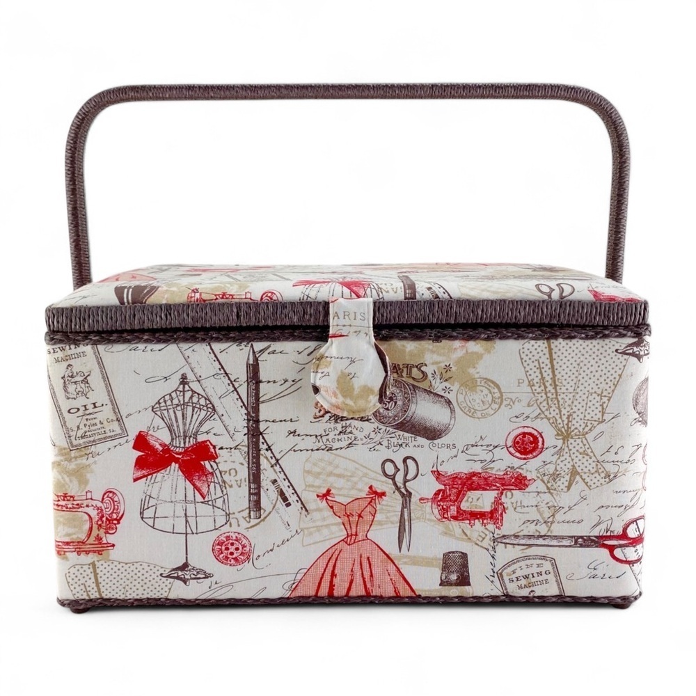 Large Rectangle Sewing Basket with Pincushion 15"x10"x 8"​